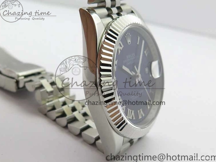 0203 ModernLook DateJust 41mm 126334 SS BP Maker 1:1 Best Edition New Version Blue Roman Dial on Jubilee Bracelet 3033